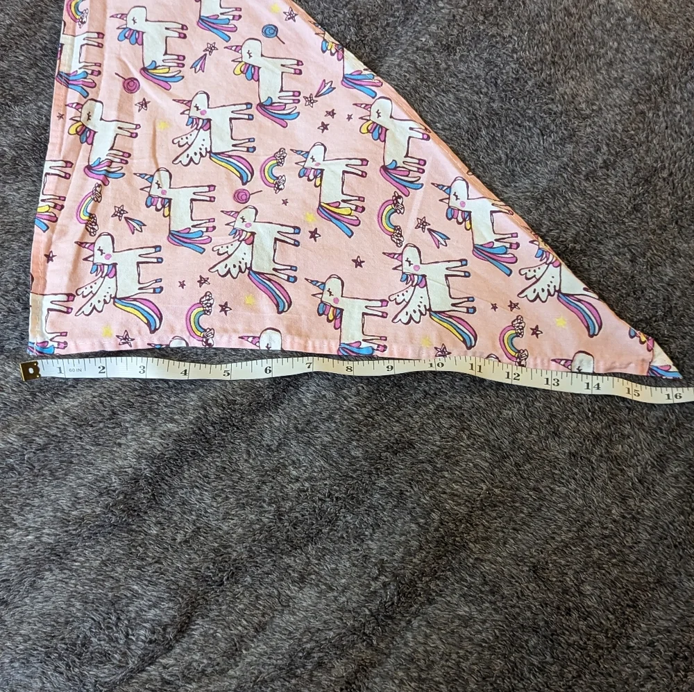 Pink unicorn rainbow bandana 16 X 24